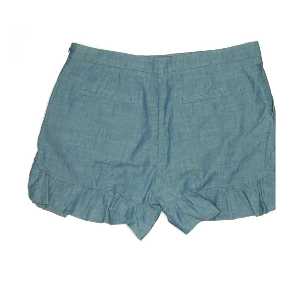 J.CREW denim chambray cotton ruffled hem shorts.  12 - Picture 9 of 12